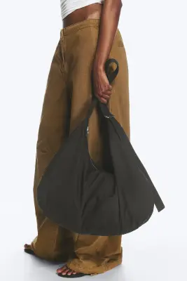 Sac demi-lune à bandoulière - Noir