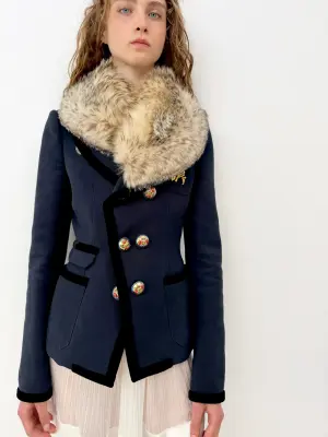 Balenciaga FW07 Fur Collar Blazer