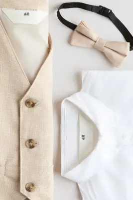 Ensemble habillé 3 pièces - Beige clair/blanc