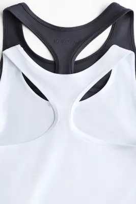 Lot de 2 débardeurs de sport DryMove™ - Blanc/gris foncé