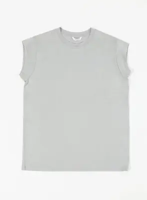 Sleeveless T-Shirt in Pearl Grey Eucalyptus & Cotton