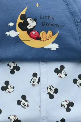 Lot de 2 pyjamas imprimés en coton - Bleu/Mickey
