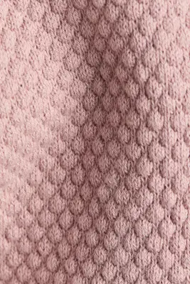 Gilet en maille de coton texturée - Rose ancien clair