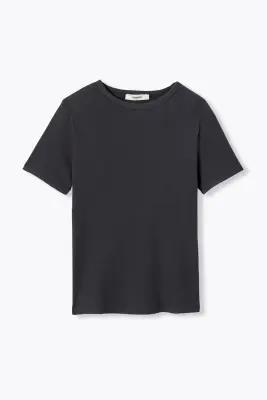 T-shirt côtelé manches courtes