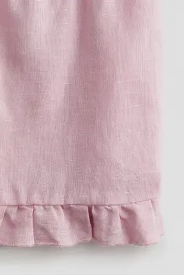 Short volanté en lin - Rose