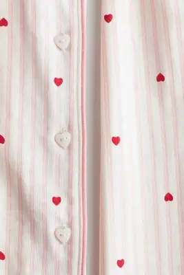 Pyjama imprimé en coton - Rose clair/cœurs