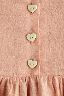 Robe en lin - Rose poudré