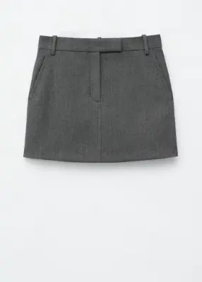 Mini-jupe en laine - Gris