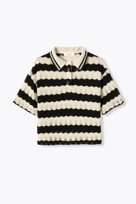 Pull polo marinière Femme