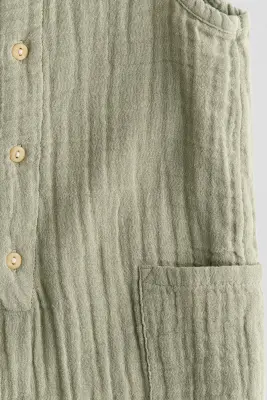 Combinaison en mousseline de coton - Vert kaki