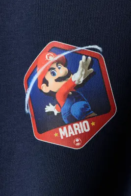 Sweat avec motif imprimé - Bleu marine/Super Mario