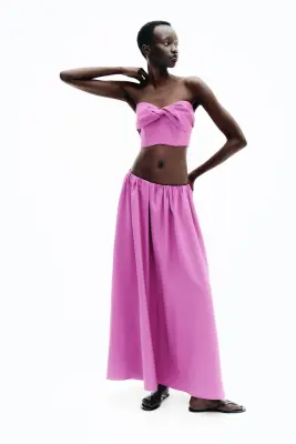 Jupe maxi en viscose mélangée - Violet vif