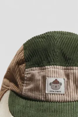 Casquette avec rabats d'oreilles - Beige foncé/color block