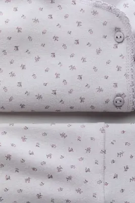 Ensemble 3 pièces en coton - Violet clair/fleuri