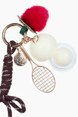 Bijou de sac d'inspiration tennis avec baume - Doré/fraise
