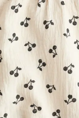 Ensemble 2 pièces en mousseline imprimée - Beige clair/cerises