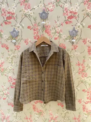 Nouveau ! POMANDÈRE Chemise À Carreaux 9279 Moutarde