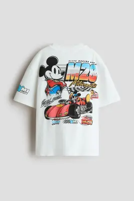 T-shirt loose imprimé - Blanc/Mickey