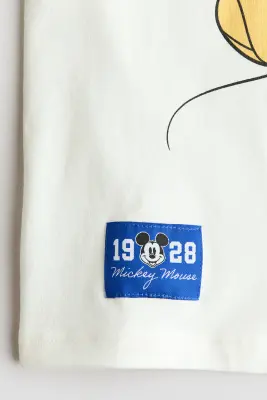 T-shirt oversize imprimé - Blanc/Mickey