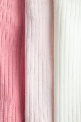 Lot de 3 shorts cycliste côtelés - Rose/blanc