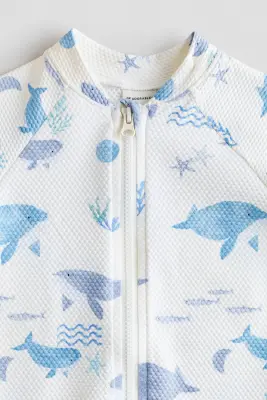 Maillot de bain UPF 50 - Blanc/vie marine