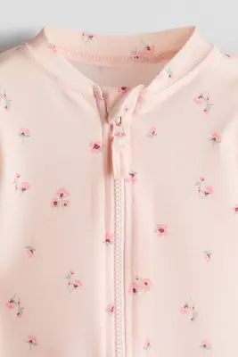 Maillot de bain UPF 50 - Rose clair/fleuri