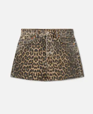 Nouveau ! RE/DONE Jupe 90s Mini Skirt Léopardo