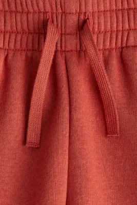 Pantalon jogger à l'intérieur brossé - Rouge rouille