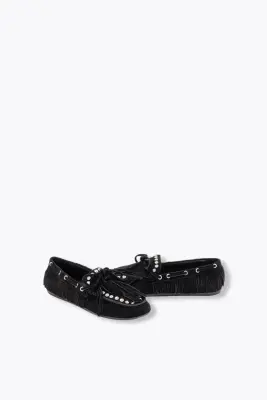 Mocassins en cuir à strass