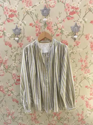 Nouveau ! LAURENCE BRAS Blouse Poppy Beige Stripes