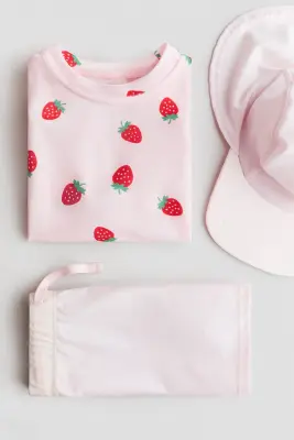 Ensemble de protection solaire UPF 50 - Rose clair/fraises