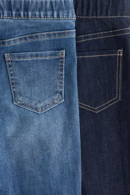 Lot de 2 Wide Leg Jeans - Bleu denim foncé/bleu denim