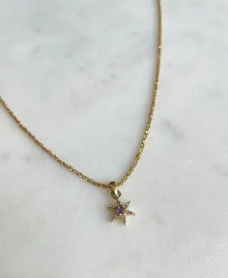 Nouveau ! ROOM SERVICE JEWELRY Collier Little Star Amethyste