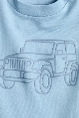 T-shirt avec motif imprimé - Bleu clair/Jeep
