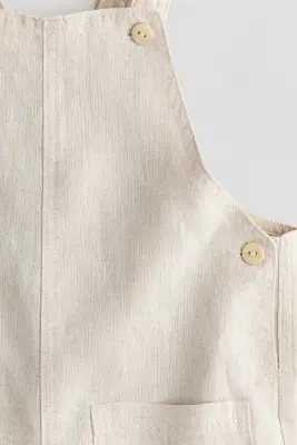 Salopette short en lin - Beige clair