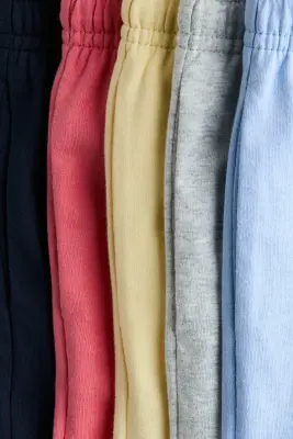 Lot de 5 shorts en jersey de coton - Bleu/gris/jaune