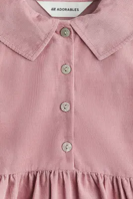 Robe en velours côtelé avec col marin - Rose ancien