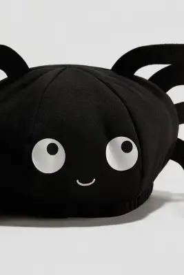 Bonnet d'Halloween matelassé - Noir/araignée