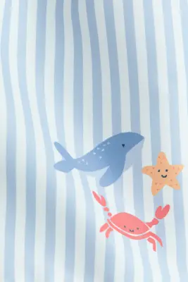 Short de bain à motif - Bleu clair/baleine