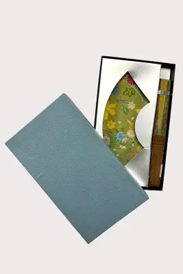 Eventail Jardin + foulard + Boîte