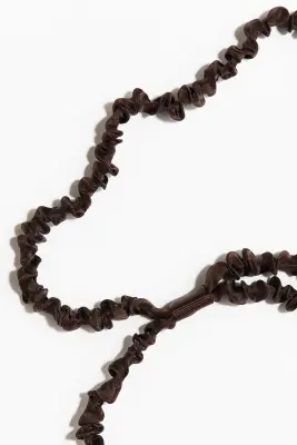 Bandeau double en soie - Marron foncé