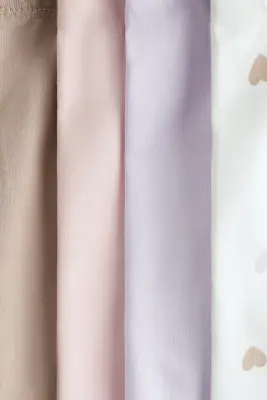 Lot de 4 shorts cycliste en coton - Violet clair/cœurs