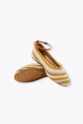 Ballerines rayées en crochet