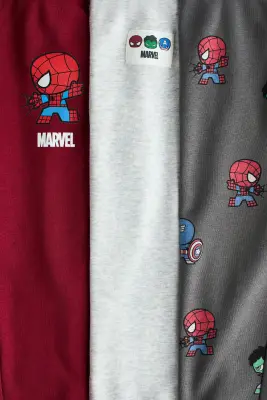 Lot de 3 pantalons jogger à l'intérieur brossé - Taupe foncé/Marvel Comics