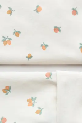 Ensemble 2 pièces body et legging - Blanc/oranges