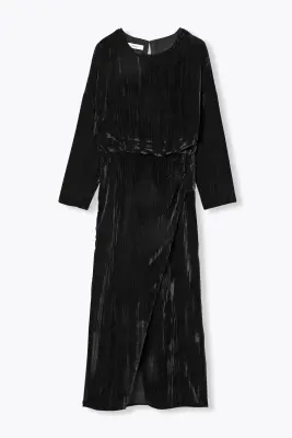 Robe en panne de velours Femme