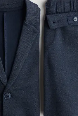 Costume en piqué - Bleu marine