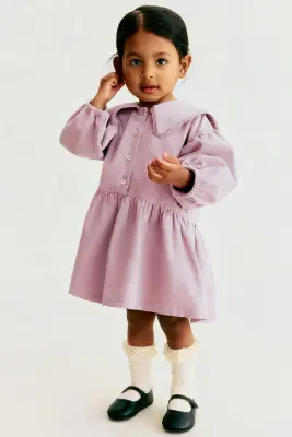 Robe en velours de coton côtelé - Violet clair