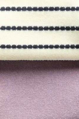 Lot de 2 gilets en coton - Violet clair/crème