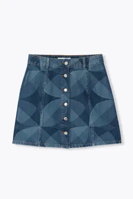 Mini-jupe en jean délavé laser